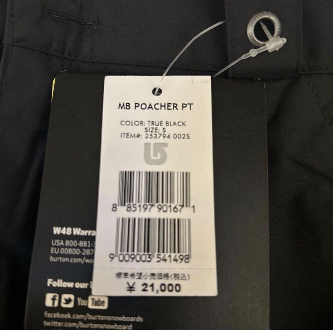 新品未使用 タグ付き BURTON MB POACHER PT Sサイズ 黒