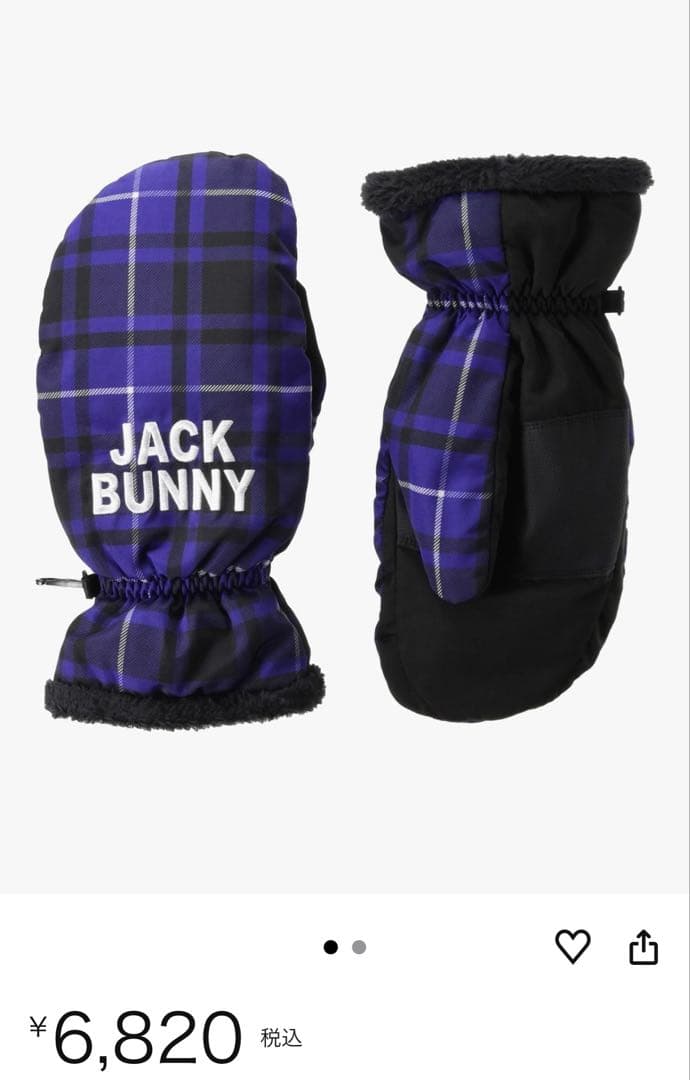 JACK BUNNY チェック柄ミトン ネックウォーマー　ユニセックス