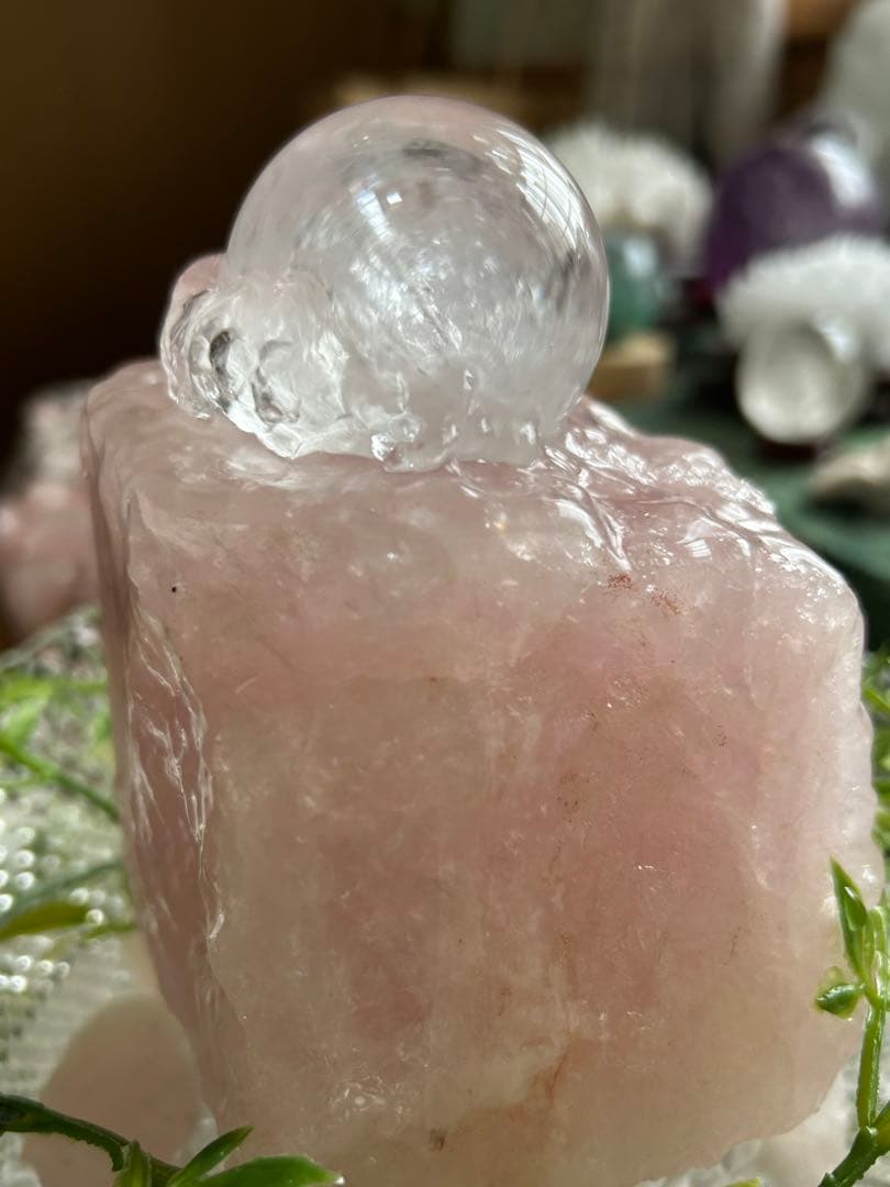 ✨破格✨絶品‼️ローズクオーツ☆噴水☆天然石⭐︎ファウンテン☆秘蔵品⭐︎1290g
