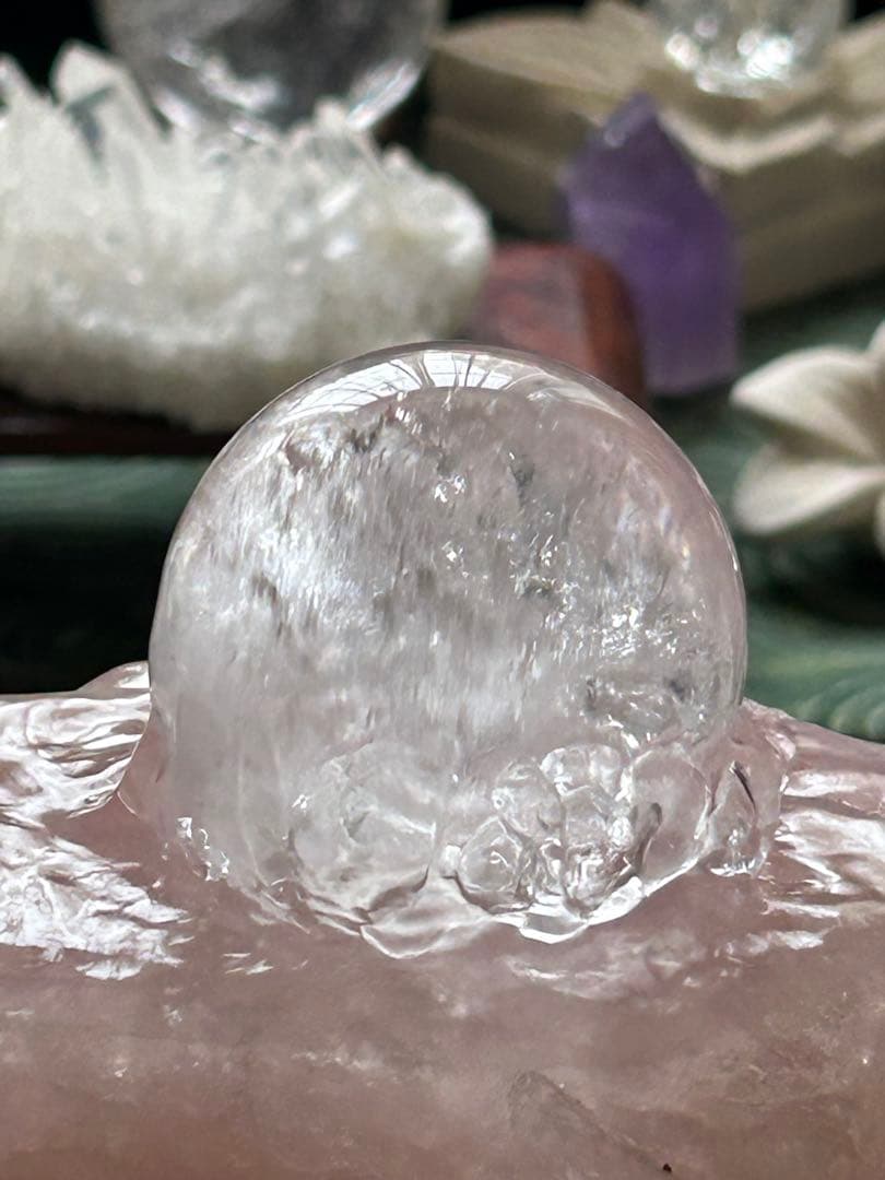 ✨破格✨絶品‼️ローズクオーツ☆噴水☆天然石⭐︎ファウンテン☆秘蔵品⭐︎1290g