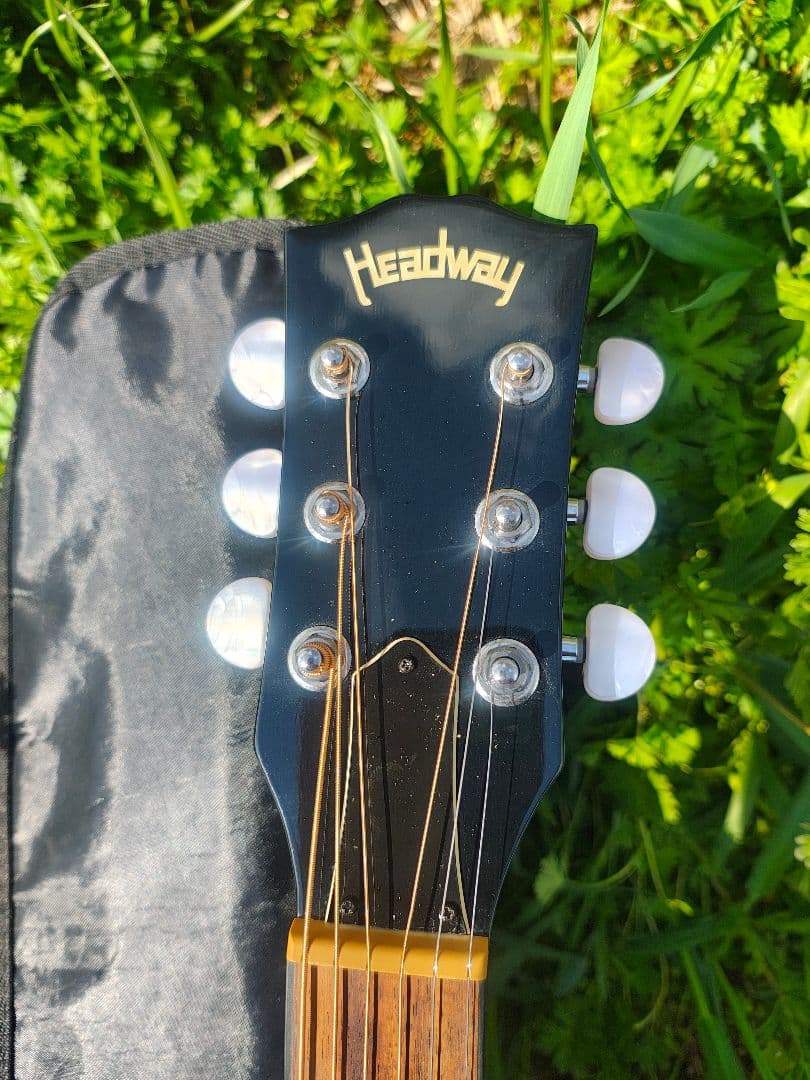 美品 Headway HJ-35/BLK ピアノブラック PU付エレアコ