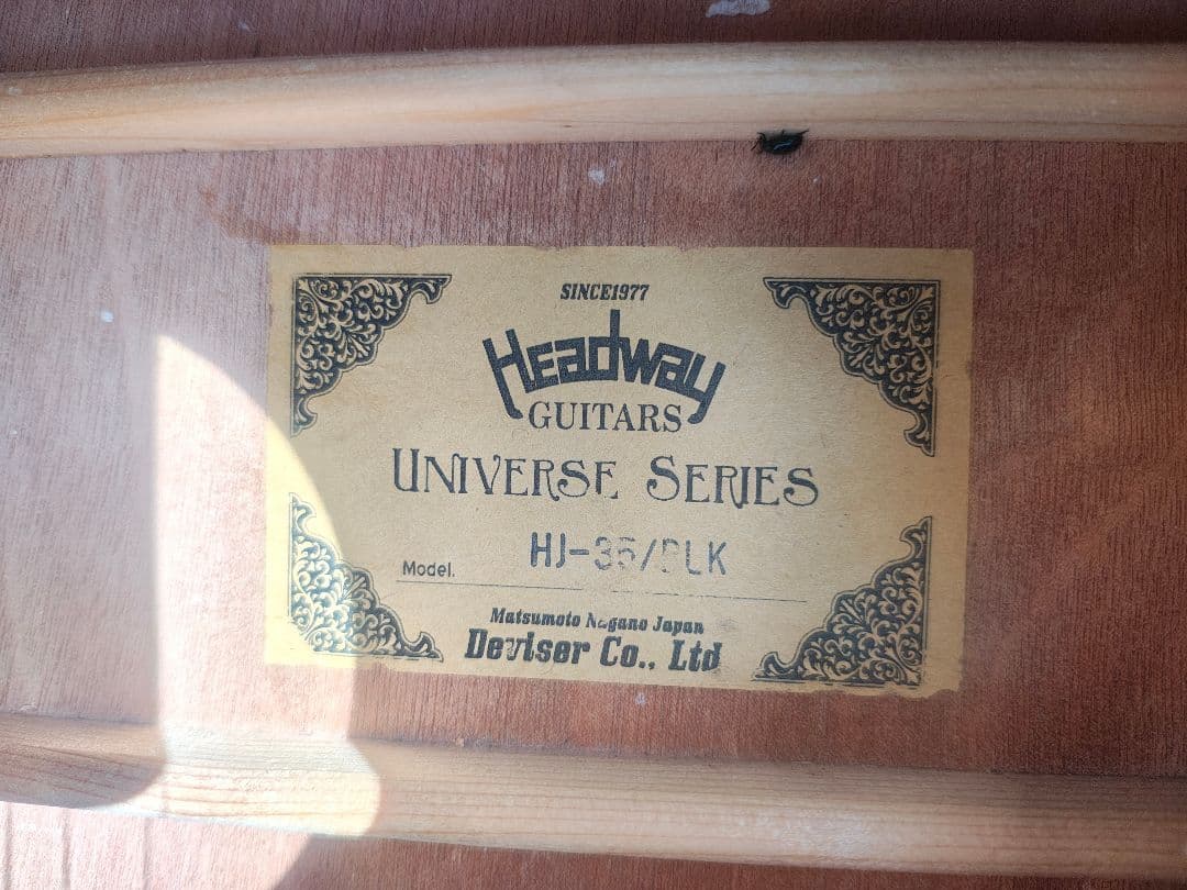 美品 Headway HJ-35/BLK ピアノブラック PU付エレアコ