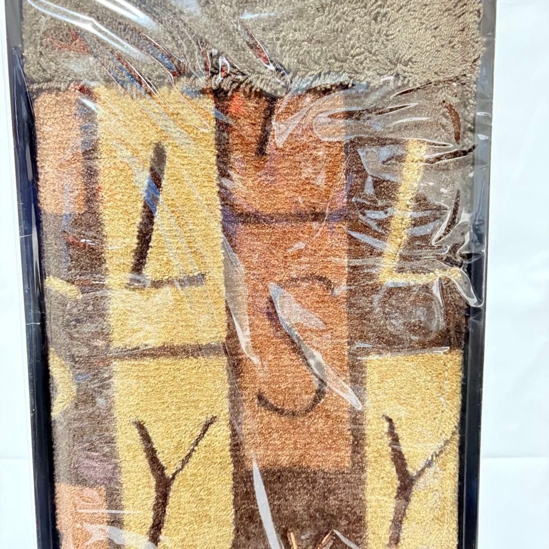 美品　イヴ・サンローラン　バスマット　文字ロゴ総柄　ブラウン　70×45cm