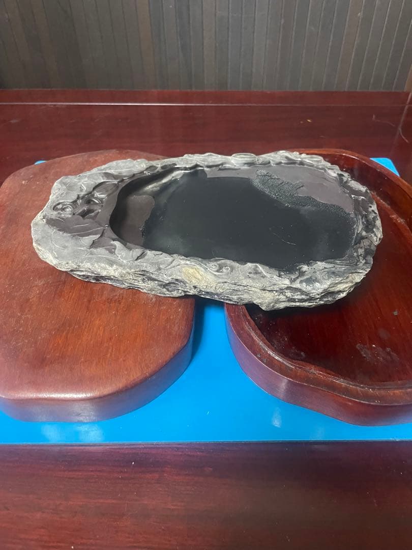 中国美術品　硯 すずり 木箱入り 書道用具