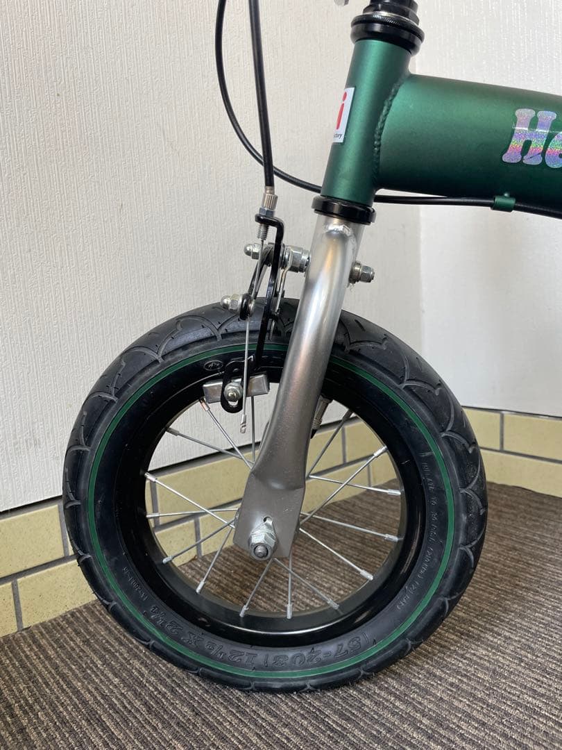 【美品限定色】 へんしんバイク 12インチ スタンド付 フォレストグリーン