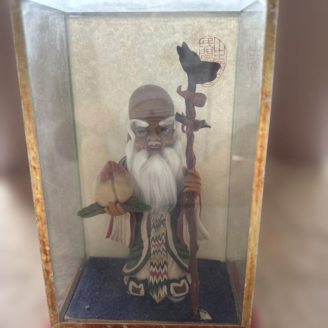 【縁起物】長生大帝（寿老人）置物 武間剛朝 作 現代工芸 招福 長寿の神様