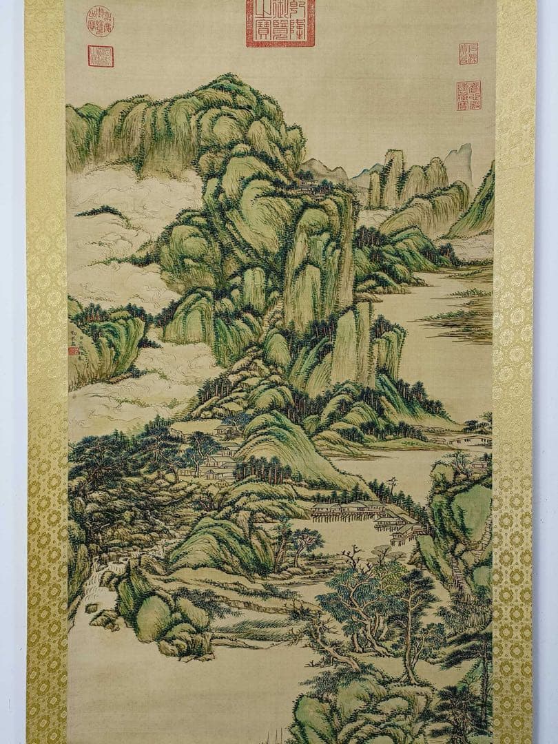 【王原祁】山水图 中国画 掛け軸 水墨画 和室 玄関 茶室 壁掛け 美術品