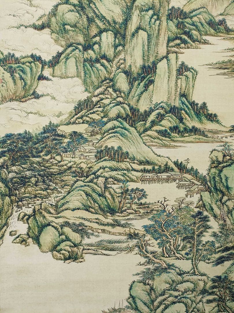 【王原祁】山水图 中国画 掛け軸 水墨画 和室 玄関 茶室 壁掛け 美術品