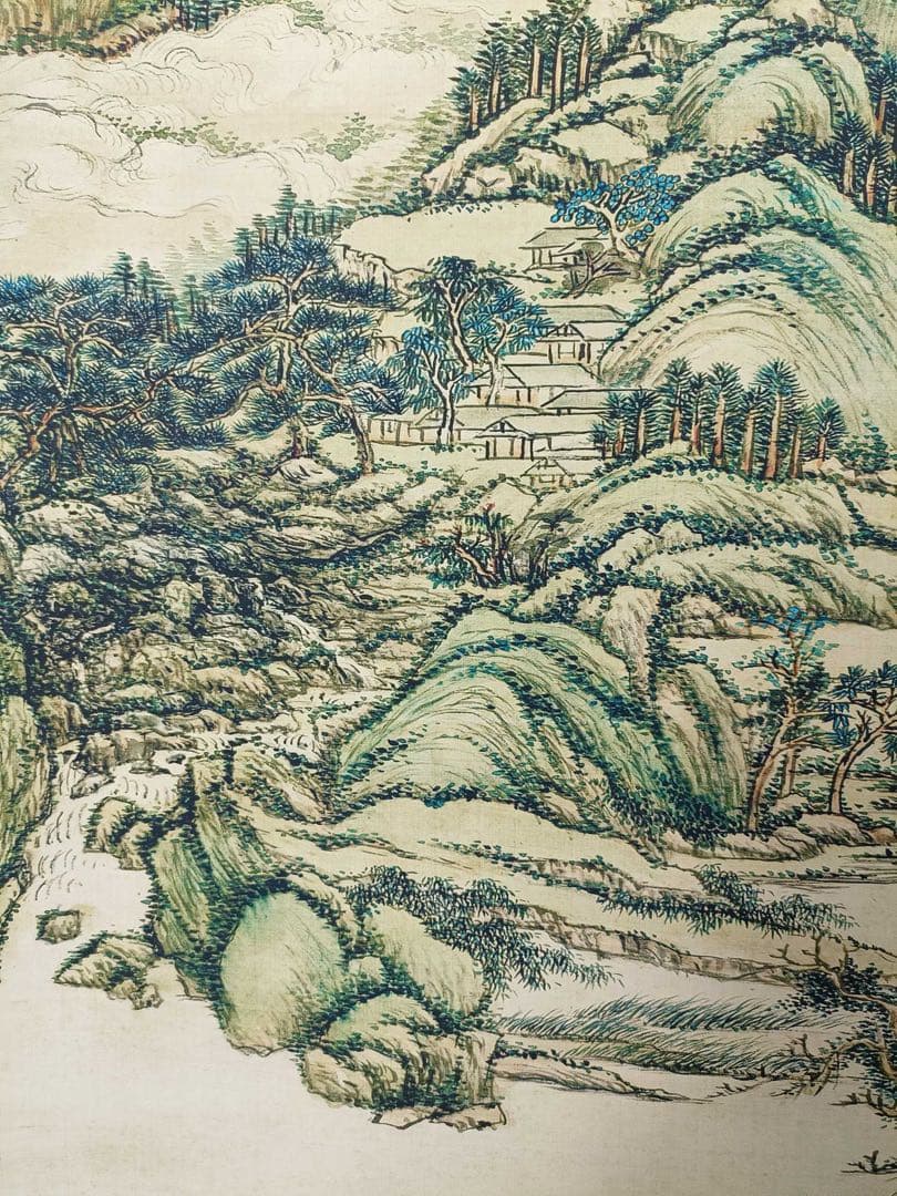 【王原祁】山水图 中国画 掛け軸 水墨画 和室 玄関 茶室 壁掛け 美術品