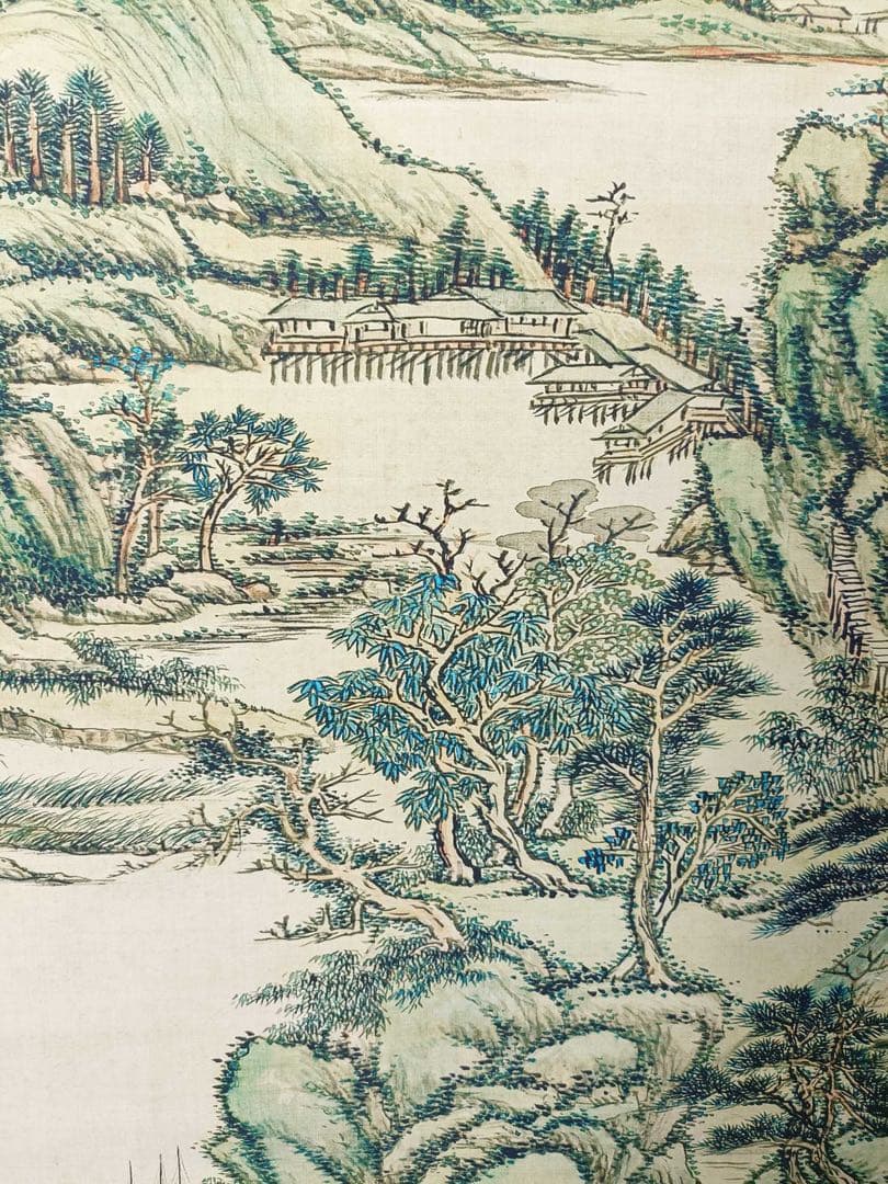 【王原祁】山水图 中国画 掛け軸 水墨画 和室 玄関 茶室 壁掛け 美術品
