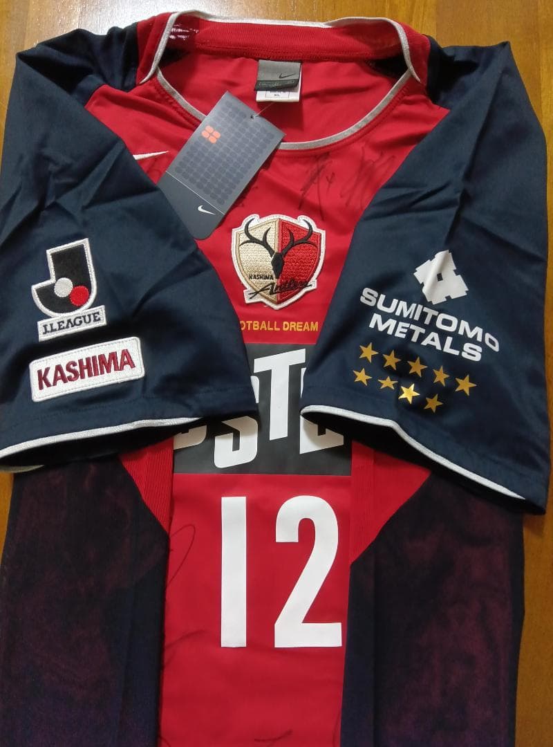 Nikeアントラーズユニフォーム 選手サイン入り ＃12 XL 新品未使用タグ有
