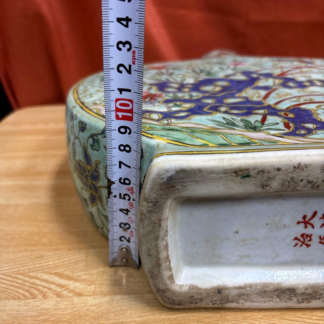 中国美術 大清同治年製 粉彩 双耳 花蝶図 扁壺 花瓶