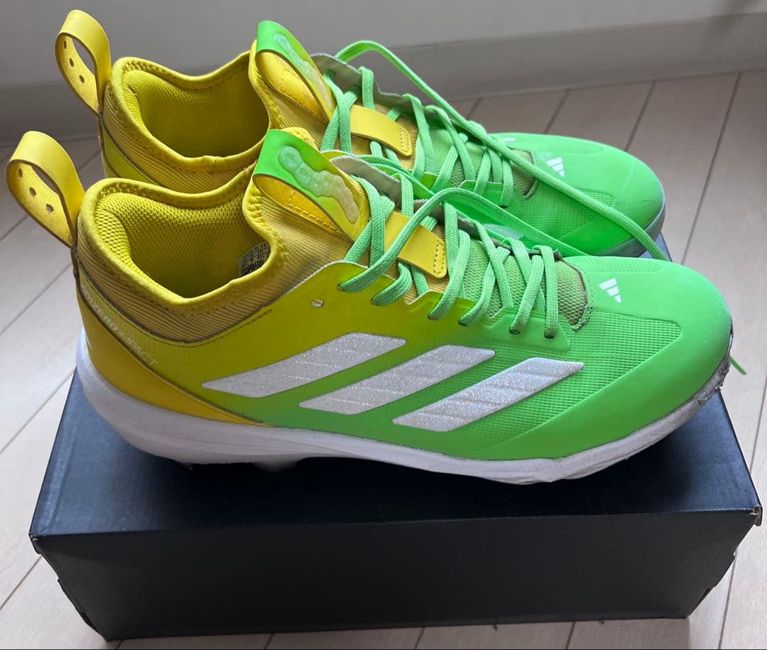 adidas スパイクシューズ グリーン/イエロー　27.5cm