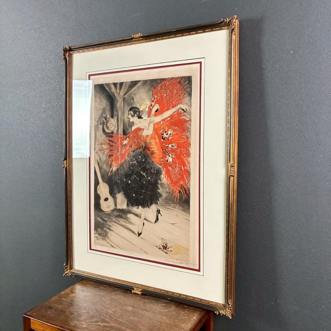 ルイ・イカール「スペインの踊り」銅版画 直筆サイン入 1929年 お洒落な額装