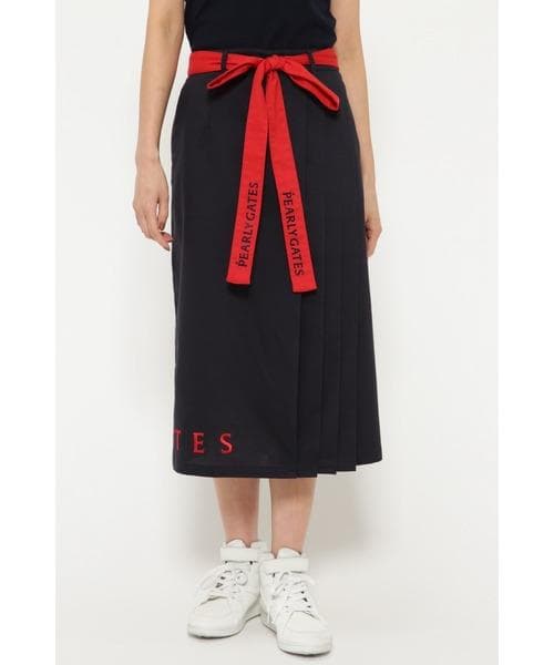 新品タグ付き【パーリーゲイツ】ロングプリーツスカート 濃紺 0(w68-72)