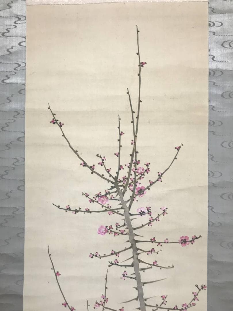 作者不詳/紅梅雀図/掛軸/名家伝来/AC-54