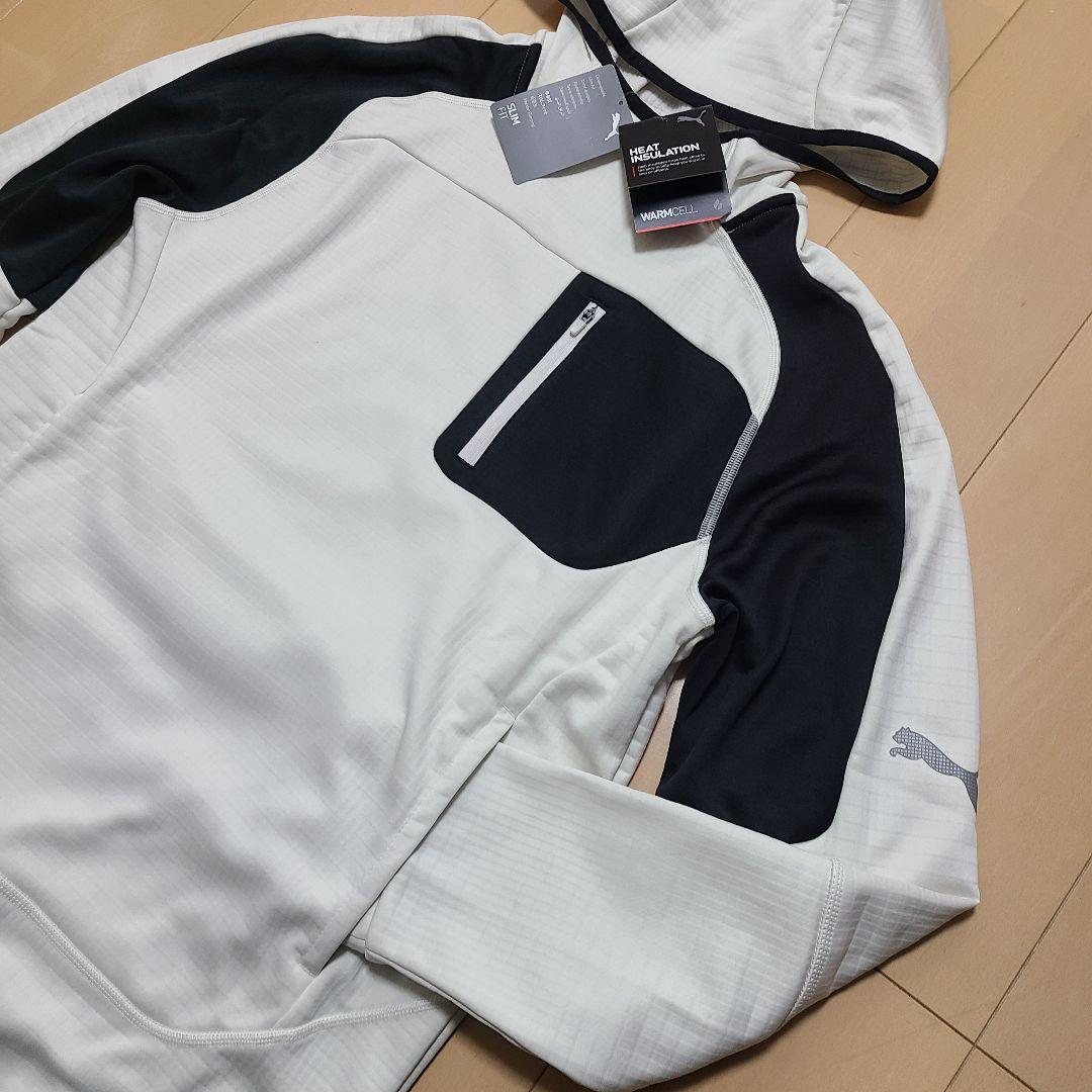 新品PUMAプルオーバーパーカー白M プーマメンズゴルフウェアアウター