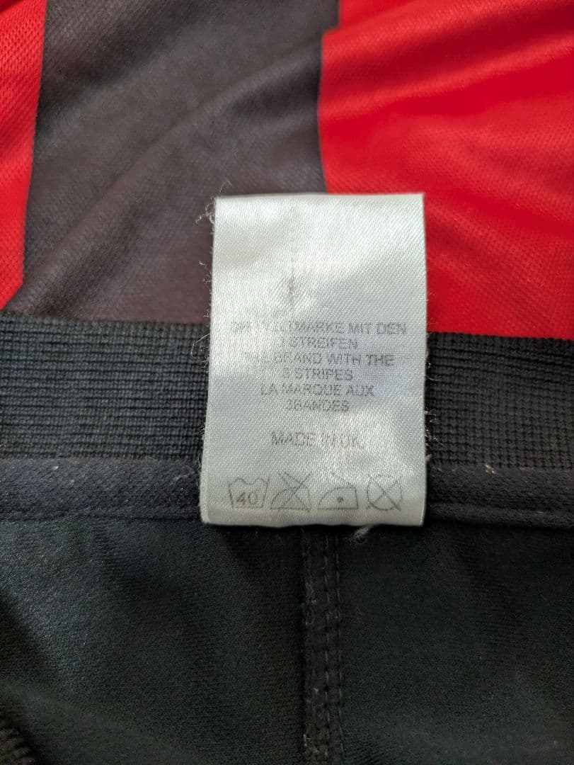 90s ACミラン adidas シャツ 赤黒 ストライプ
