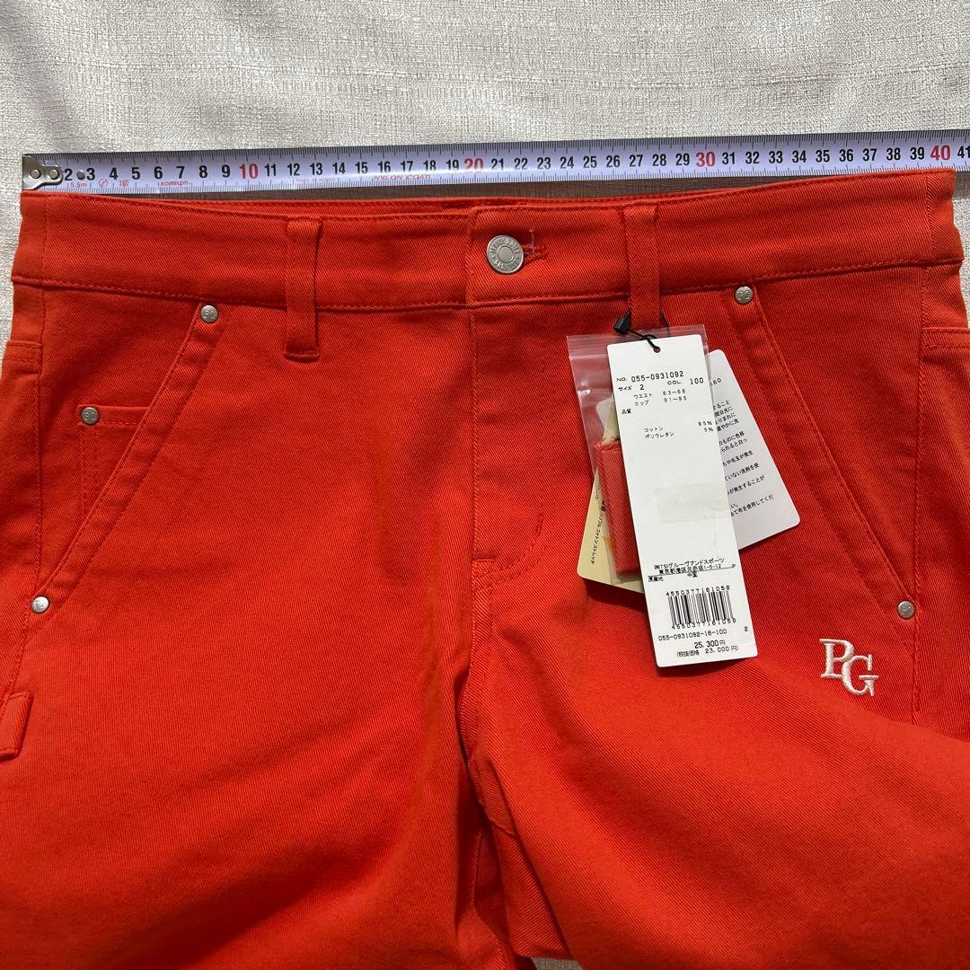 パーリーゲイツ☆新品☆ レディース２　パワフルコットンストレッチパンツ　オレンジ