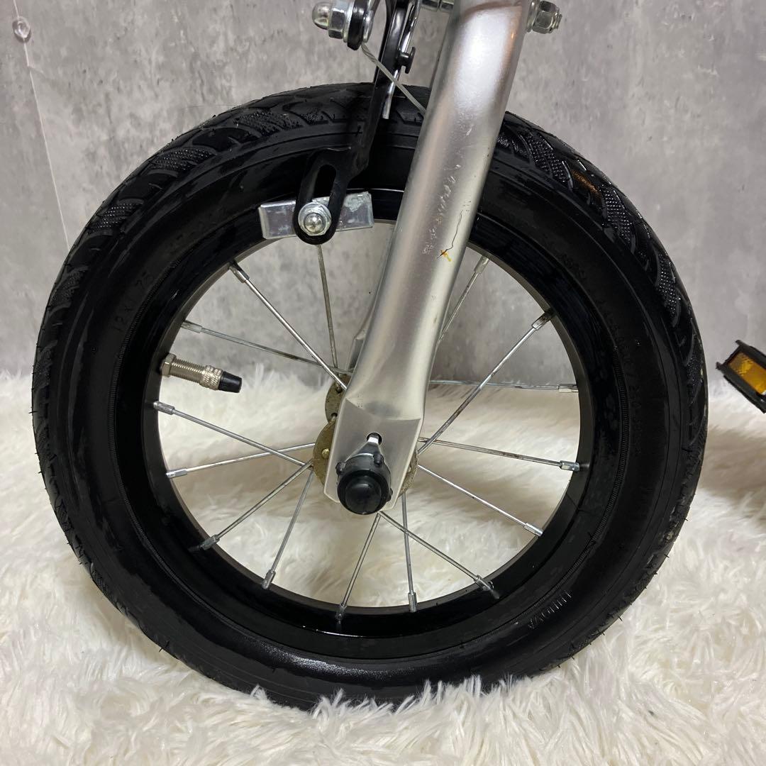 【極美品】へんしんバイク2 12インチ パープル スタンド付