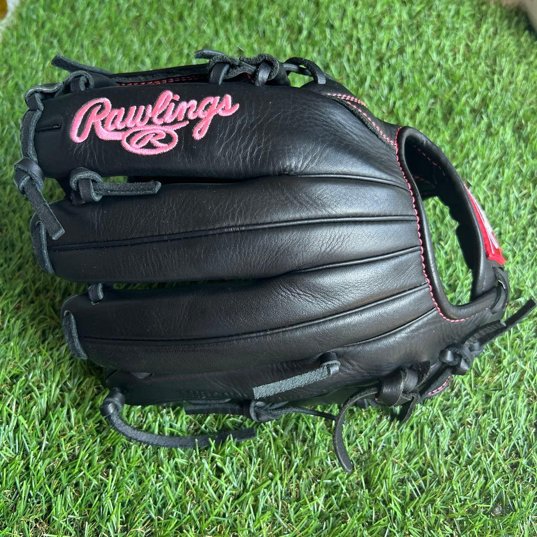 【美品】Rawlings 軟式グローブ ブラック×ピンク