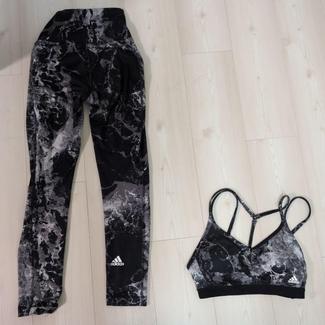adidas マーブル模様 ヨガウェア セット