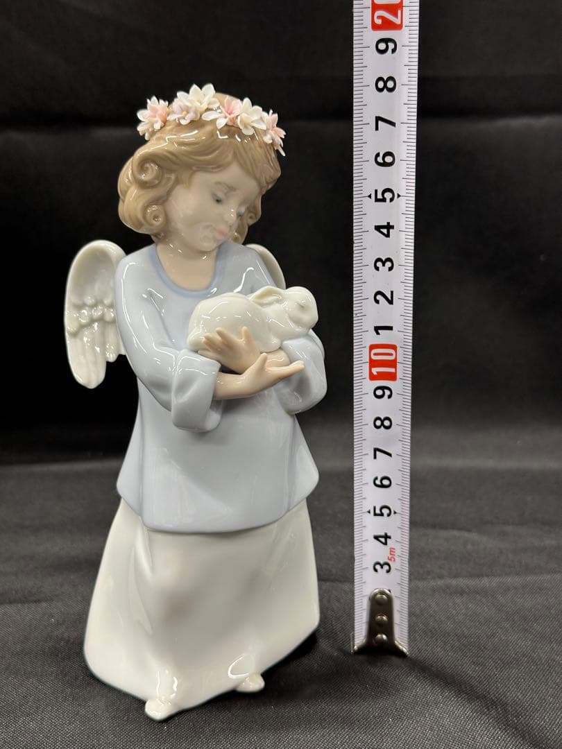 【美品】LLADRO リヤドロ　フィギュリン　天使の宝物　天使　兎　ウサギ