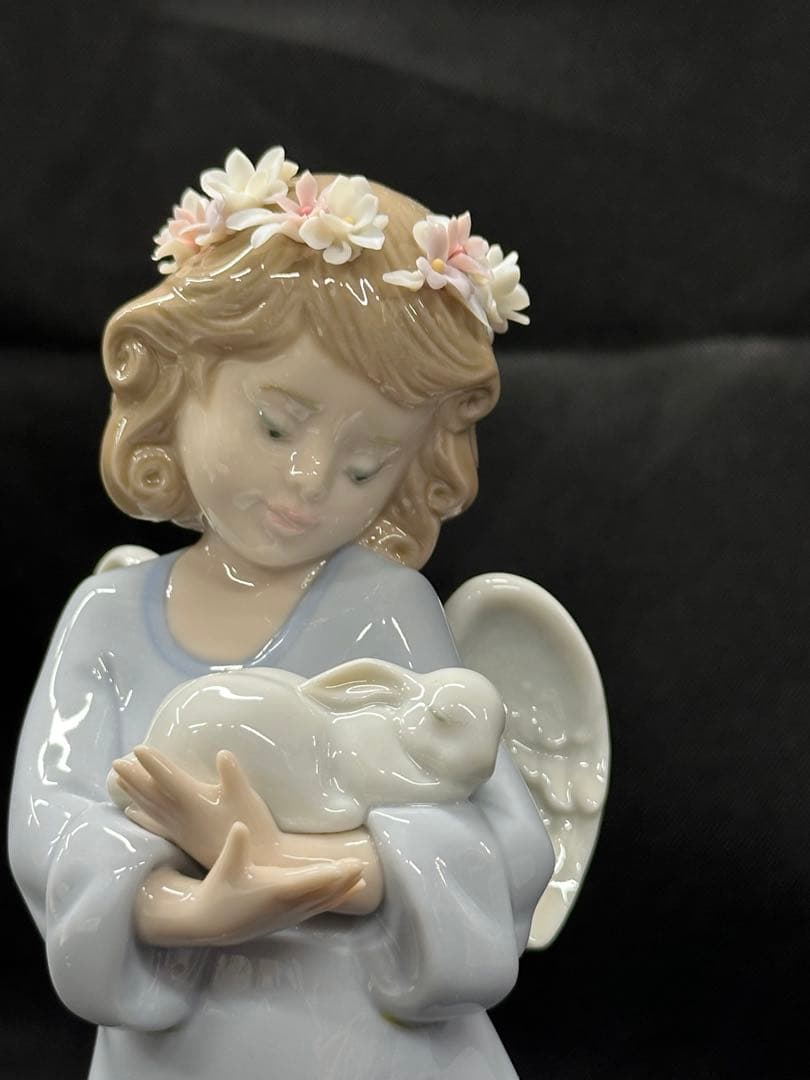 【美品】LLADRO リヤドロ　フィギュリン　天使の宝物　天使　兎　ウサギ