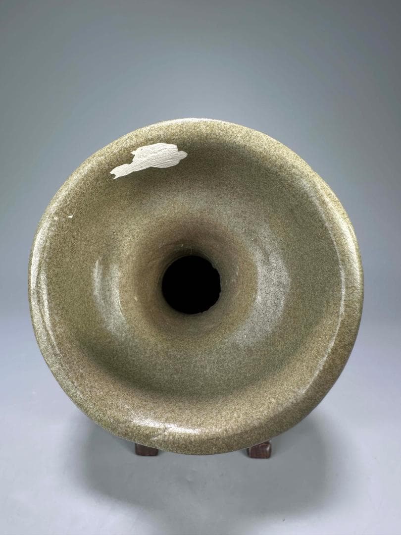 M22US11 韓国美術　高麗青磁　盤口瓶　花瓶　時代物　花入　李朝　朝鮮王朝