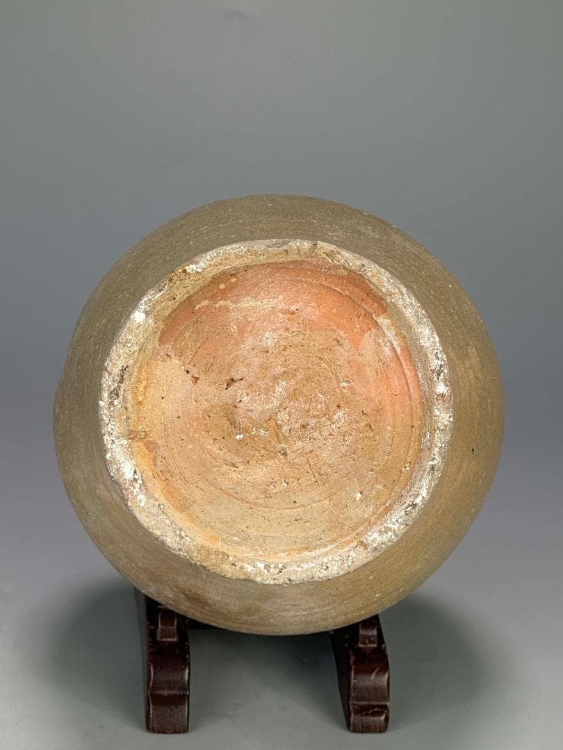 M22US11 韓国美術　高麗青磁　盤口瓶　花瓶　時代物　花入　李朝　朝鮮王朝