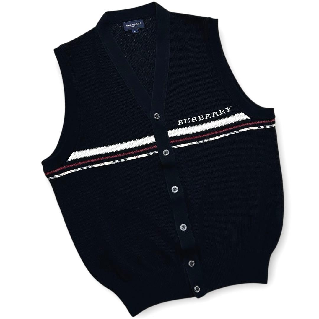 日本製 BURBERRY GOLF ゴルフ 刺繍ロゴ 薄手 ベスト 三陽商会