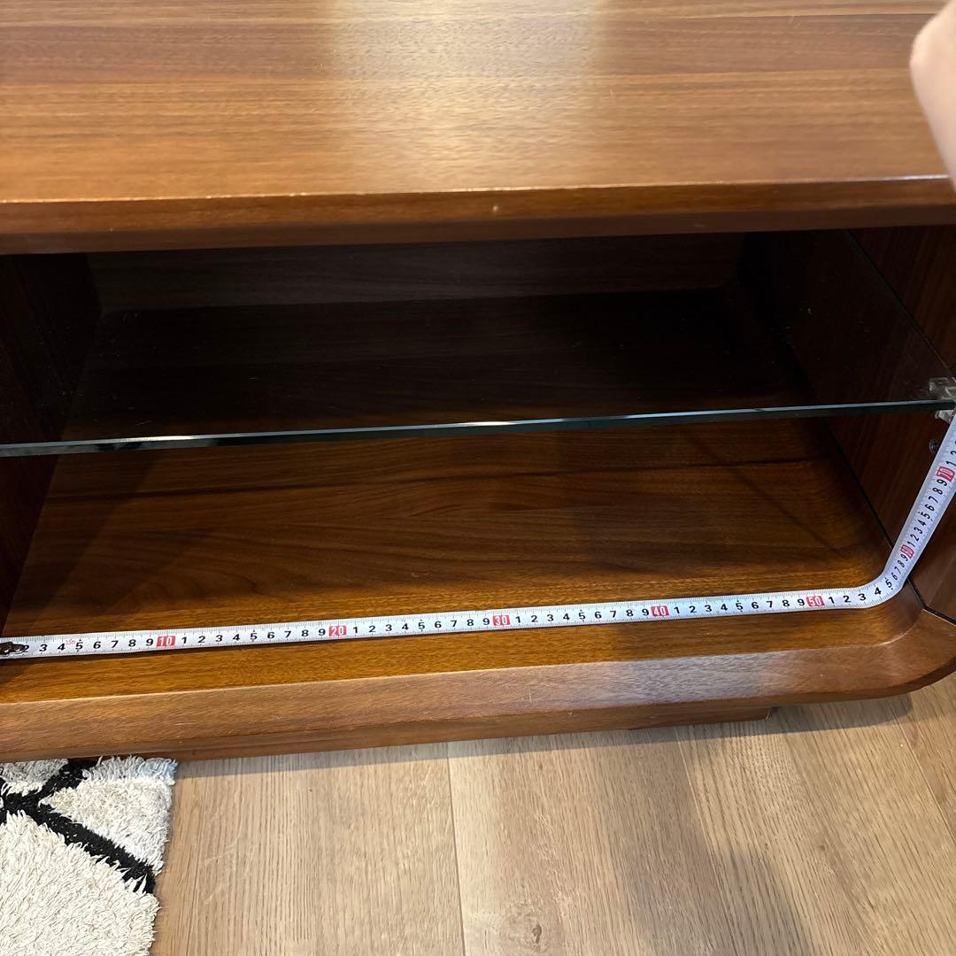 テレビボード 木製テレビ台 曲線デザイン オープンシェルフ付き