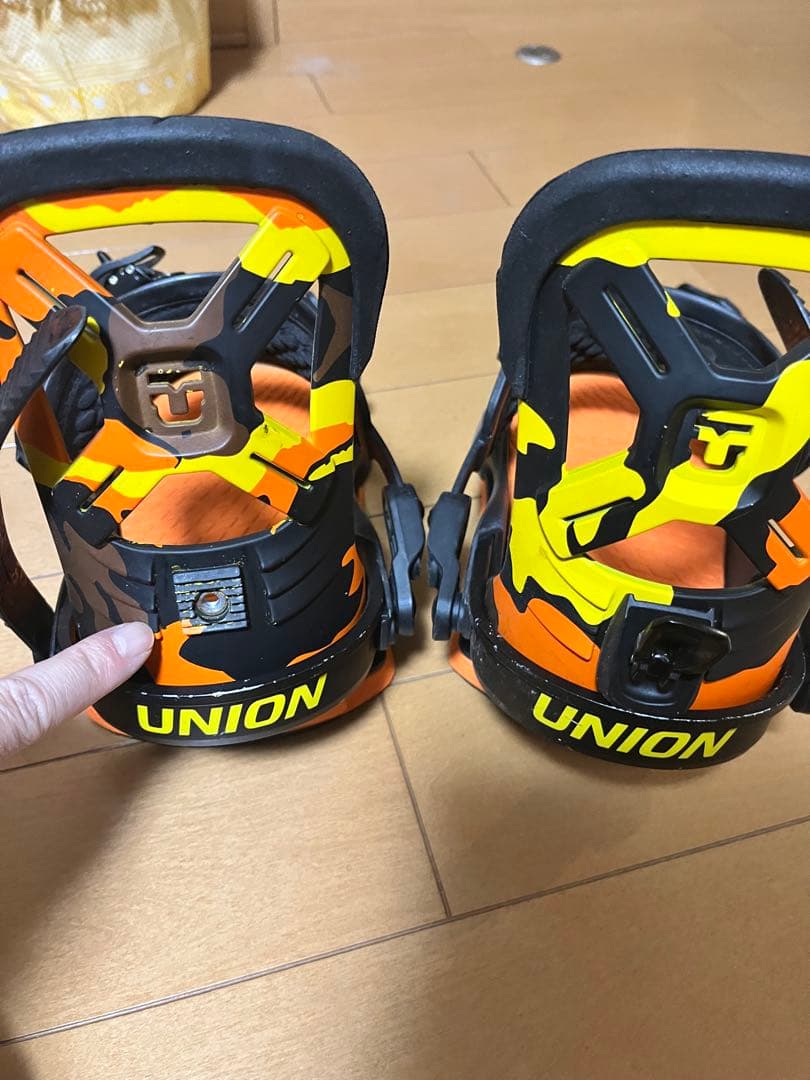 UNION スノーボードビンディング オレンジ/ブラック/イエロー　　M