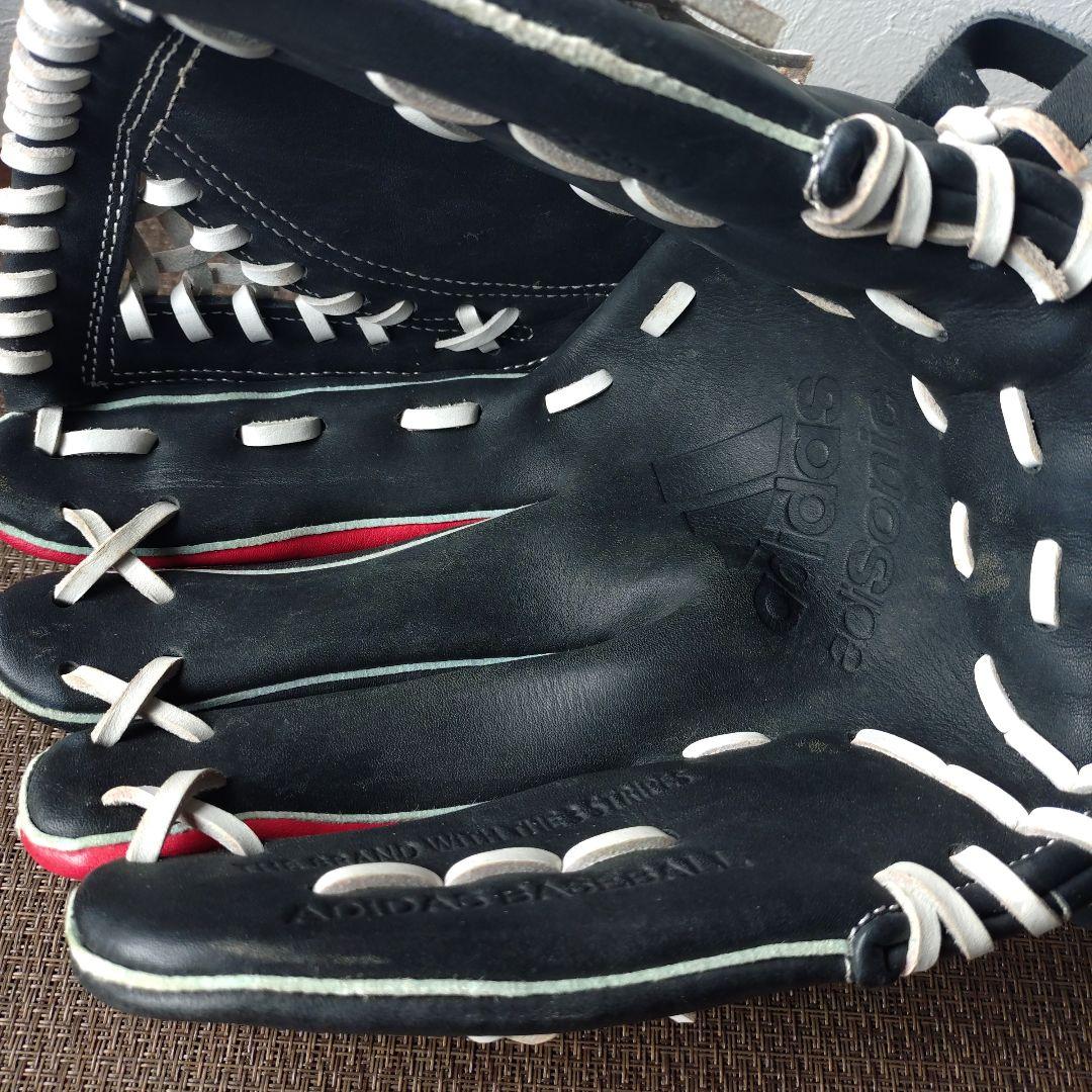 adidas adizero 軟式グローブ 黒/赤 左投げ用