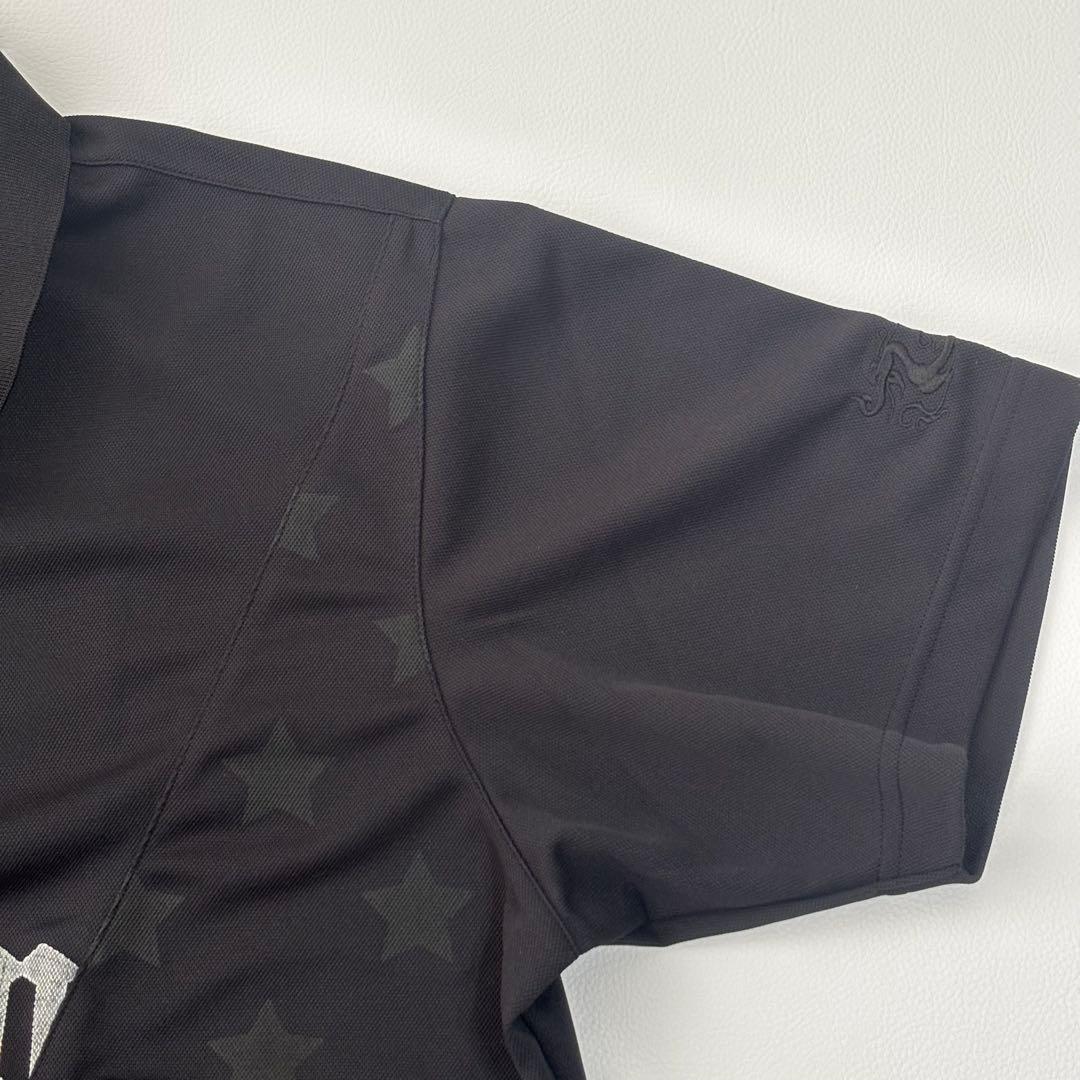 【新品】ダンスウィズドラゴン　メンズゴルフポロシャツ XLサイズ　ブラック