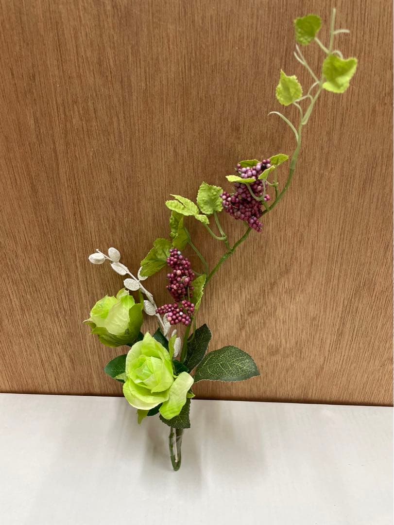 額の壁掛け花瓶付き ( グレー額 )