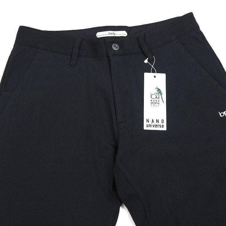 新品 ナノ ユニバース ゴルフ 裏起毛 ストレッチ 5ポケット パンツ 黒 XL