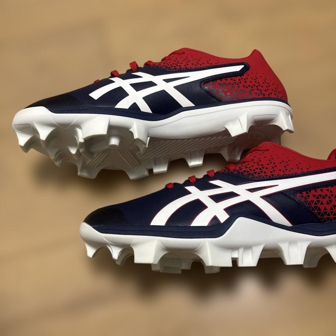 o*i様 野球　日本代表　WBC asics ネイビー/レッド スパイクシューズ