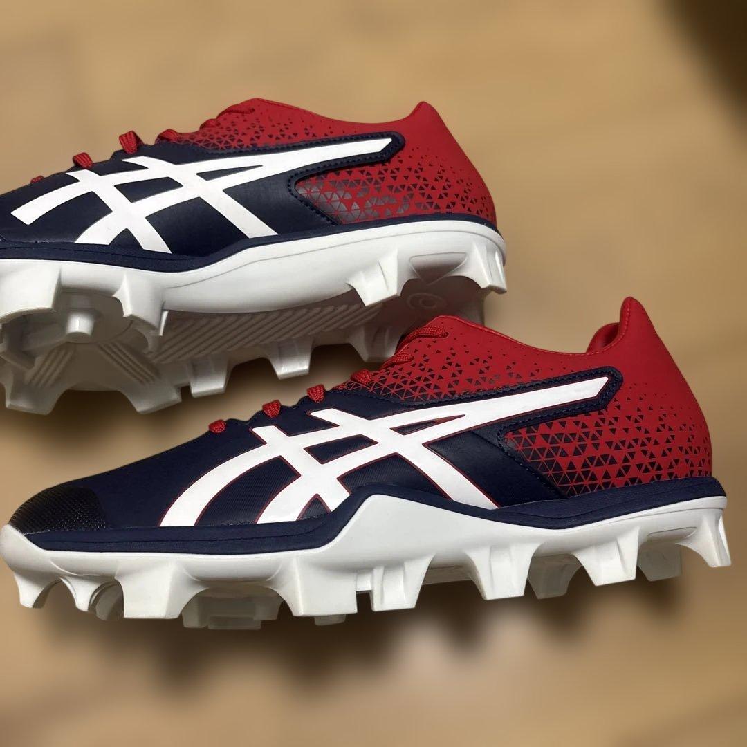 o*i様 野球　日本代表　WBC asics ネイビー/レッド スパイクシューズ