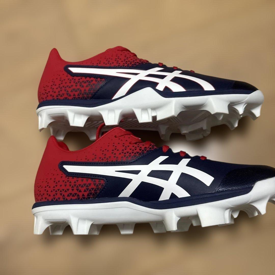 o*i様 野球　日本代表　WBC asics ネイビー/レッド スパイクシューズ