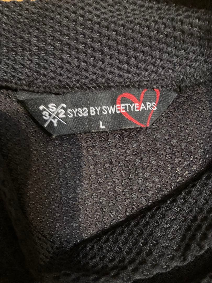 SY32 GOLF モックネックシャツ ワッフル ブラック サイズL