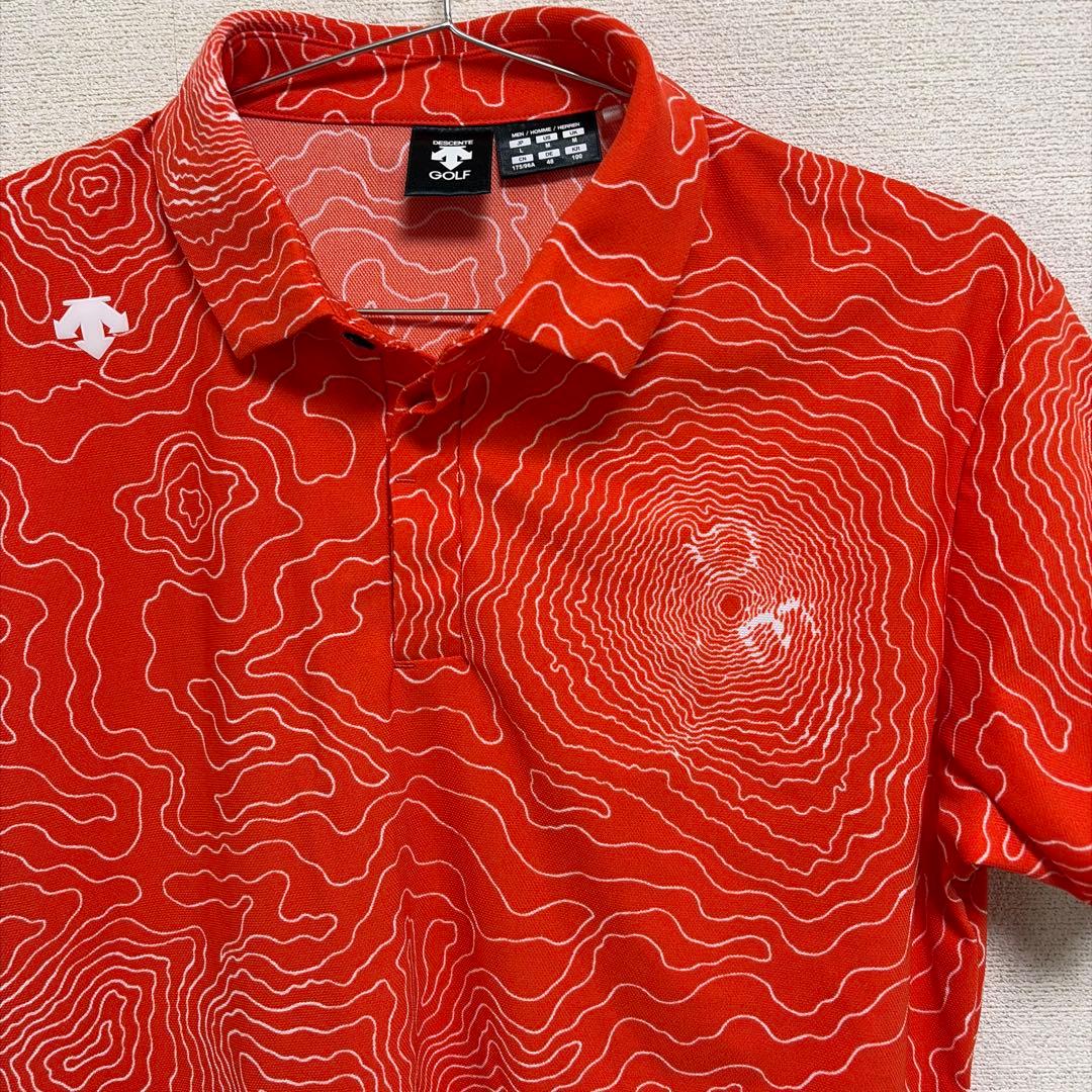 DESCENTE GOLF トポグラフィックポロシャツ Lサイズ