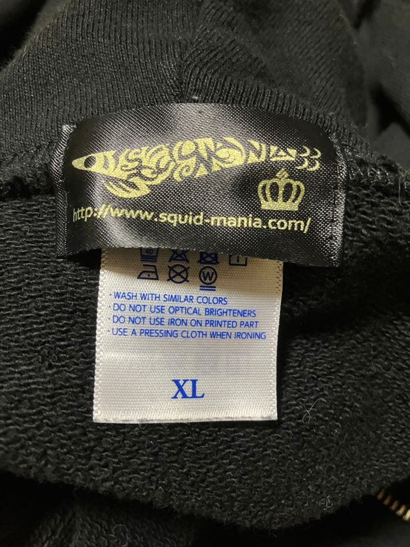 SQUID MANIA スクイッドマニア ジップアップパーカー XL ブラック