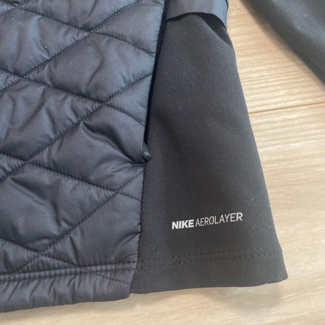 値下げ　NIKE AEROLAYER ランニングジャケット M キルティング　黒