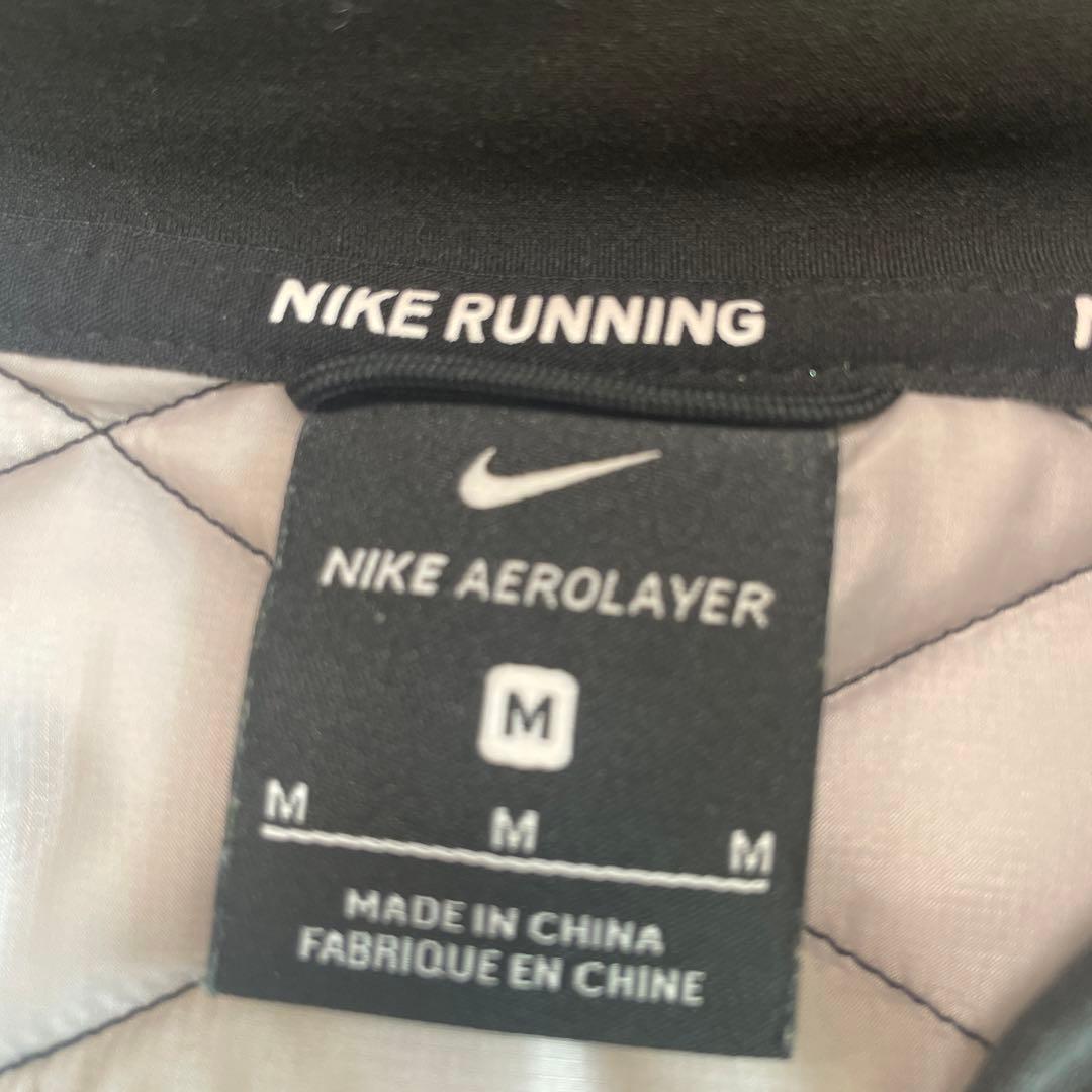 値下げ　NIKE AEROLAYER ランニングジャケット M キルティング　黒