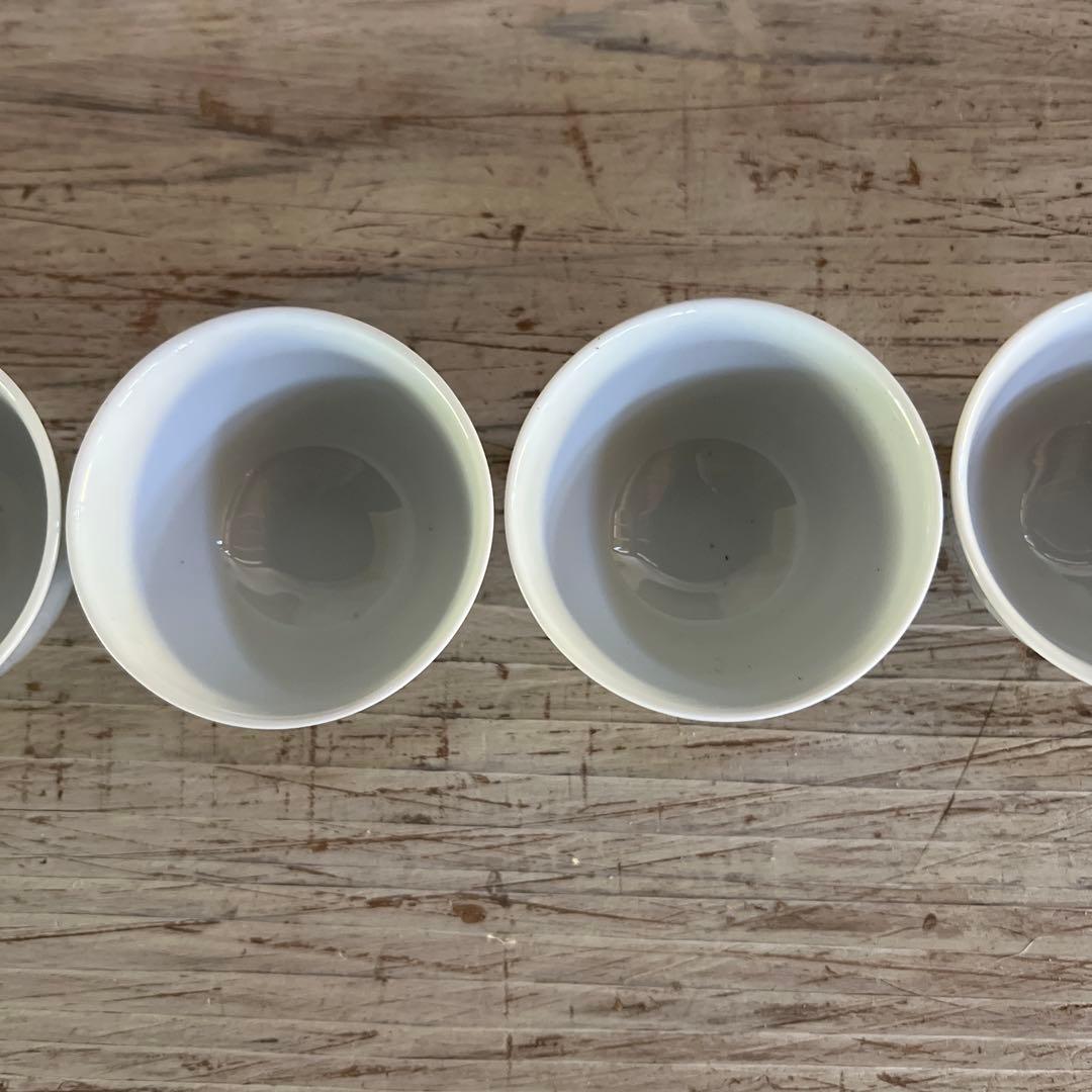 実家整理　古い白磁の煎茶碗　五客 b