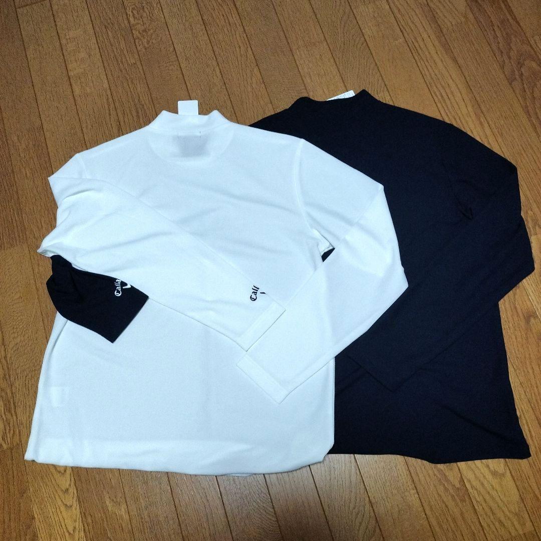 ✨新品✨キャロウェイ 長袖モックネックシャツ 紺&白 L♥ 2枚セット♥