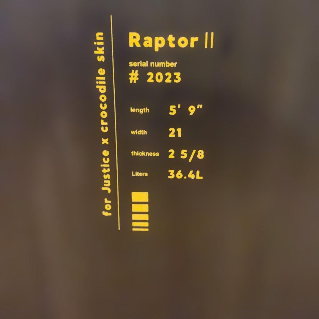 justice　RAPTOR2 5'9 クロコダイル