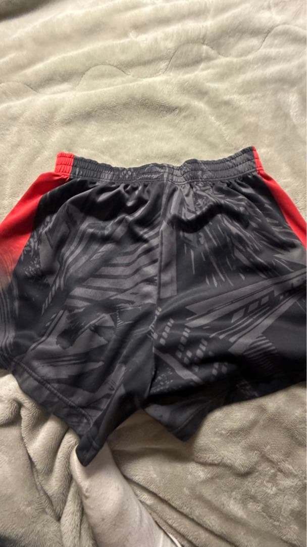 日本大Mizuno バレーボールパンツ XL 黒/赤 グラフィック