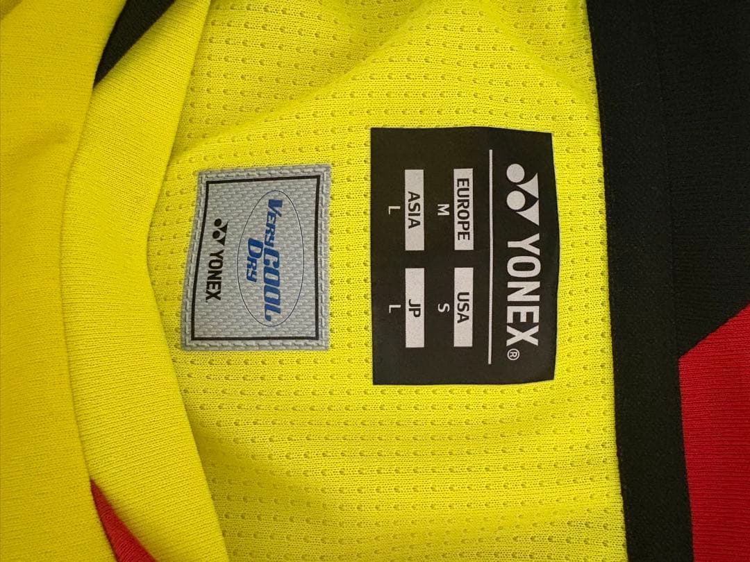 YONEX バドミントンシャツ L イエロー テニスウェア　ゲームシャツ